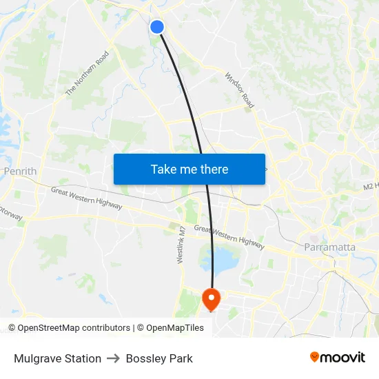 Mulgrave Station to Bossley Park map