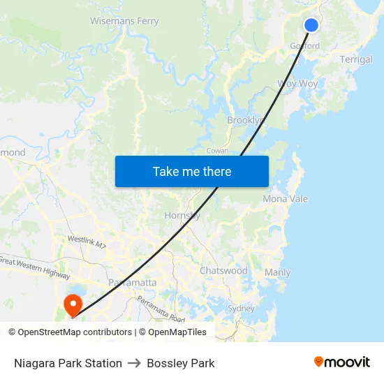 Niagara Park Station to Bossley Park map