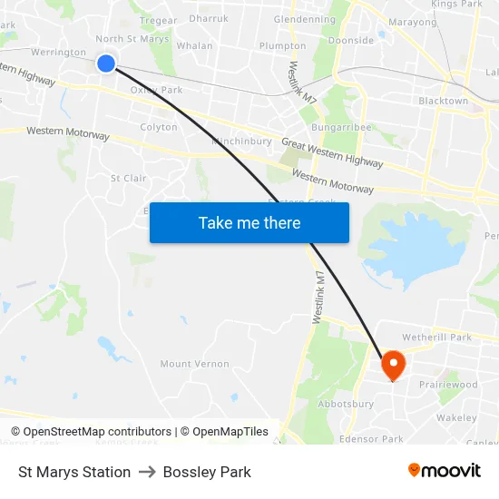 St Marys Station to Bossley Park map