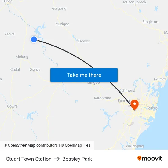 Stuart Town Station to Bossley Park map