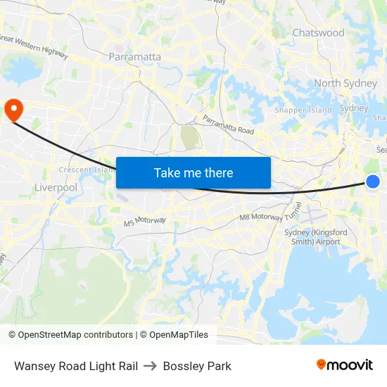 Wansey Road Light Rail to Bossley Park map