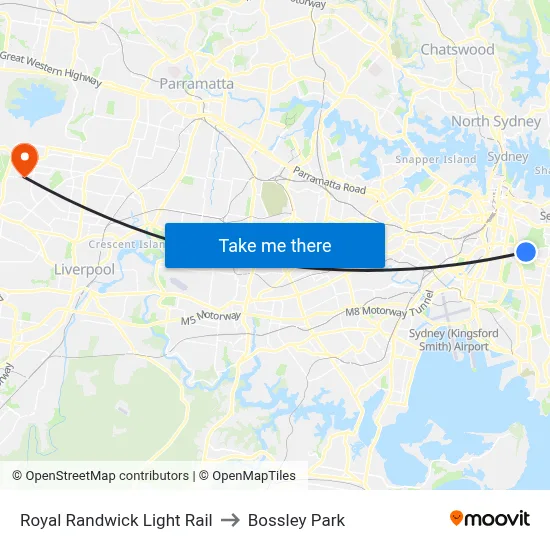 Royal Randwick Light Rail to Bossley Park map