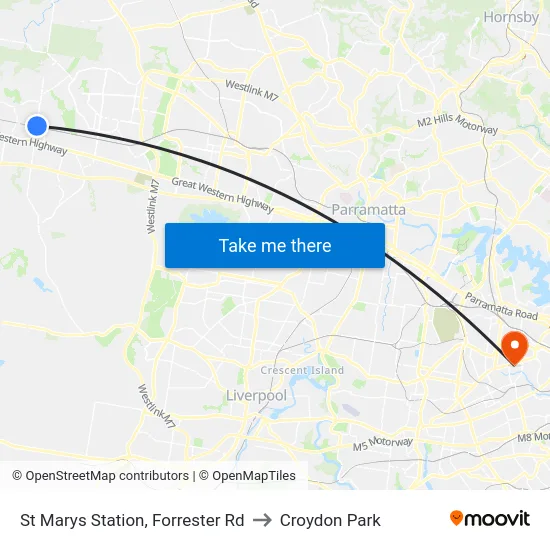 St Marys Station, Forrester Rd to Croydon Park map