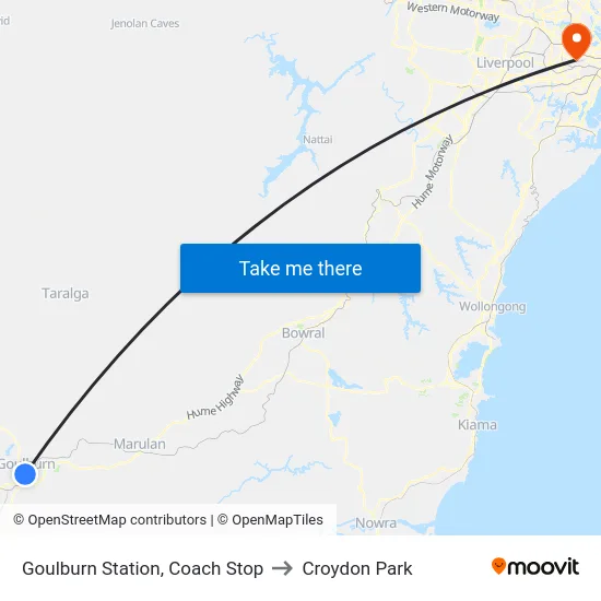 Goulburn Station, Coach Stop to Croydon Park map