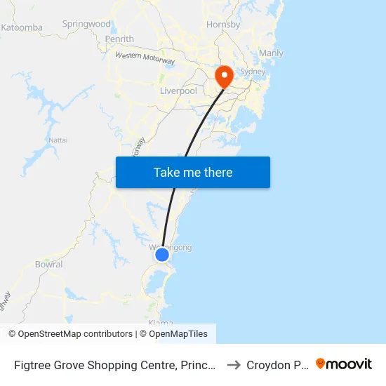 Figtree Grove Shopping Centre, Princes Hwy to Croydon Park map