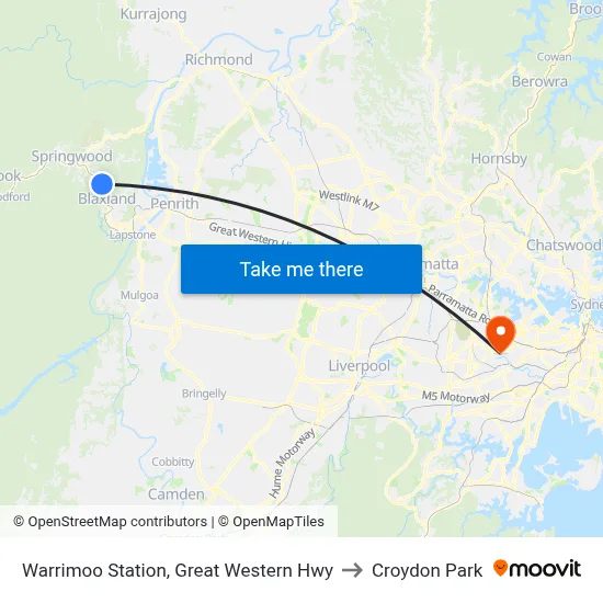 Warrimoo Station, Great Western Hwy to Croydon Park map