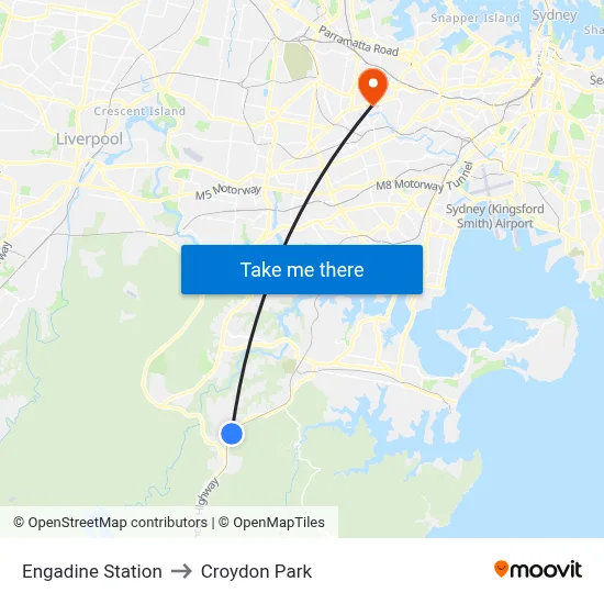 Engadine Station to Croydon Park map