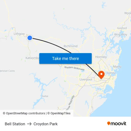 Bell Station to Croydon Park map