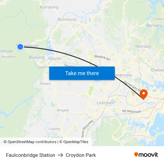 Faulconbridge Station to Croydon Park map