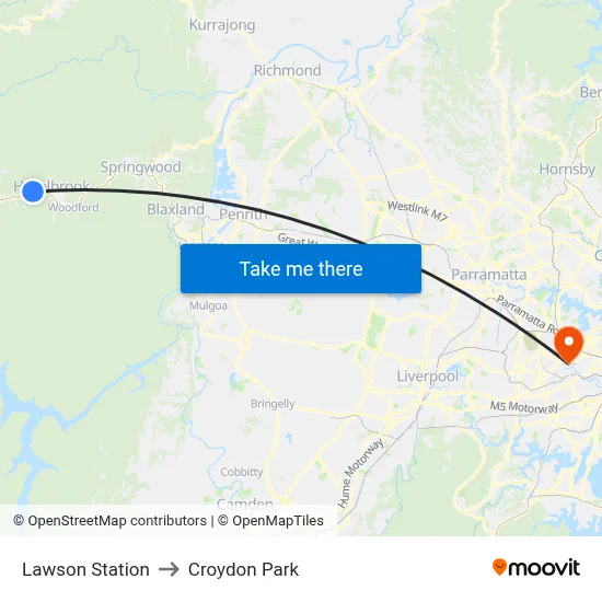 Lawson Station to Croydon Park map