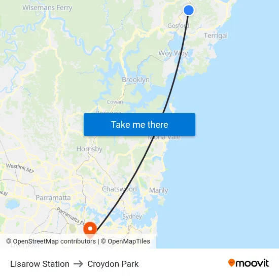 Lisarow Station to Croydon Park map