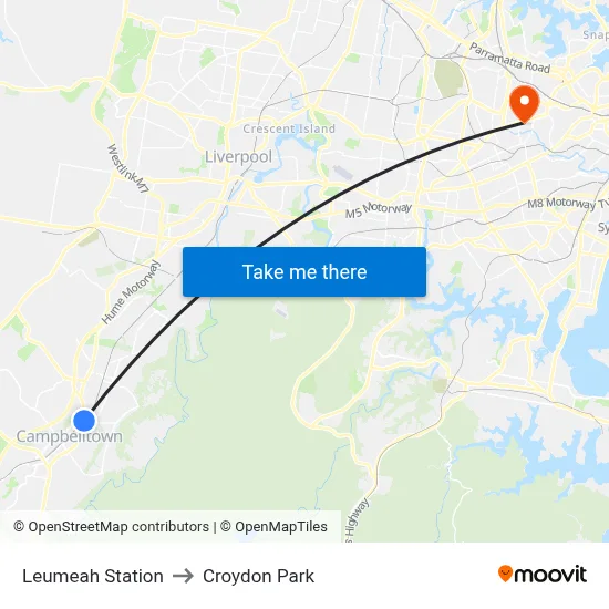 Leumeah Station to Croydon Park map