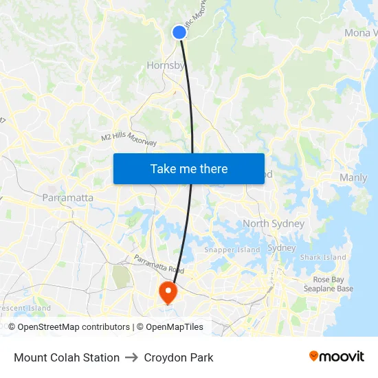 Mount Colah Station to Croydon Park map