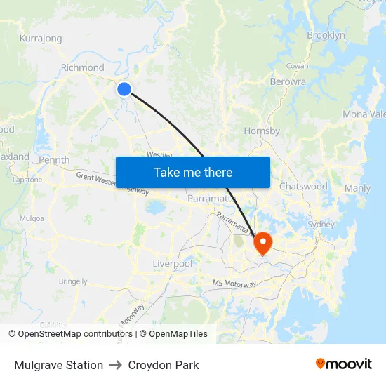 Mulgrave Station to Croydon Park map