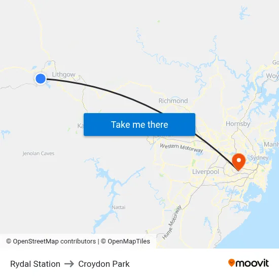 Rydal Station to Croydon Park map
