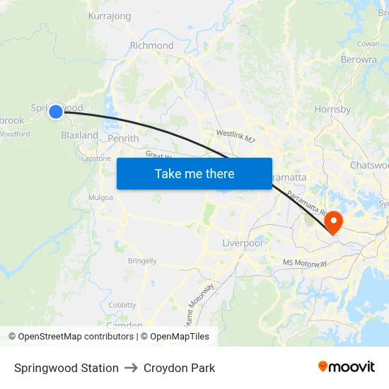Springwood Station to Croydon Park map