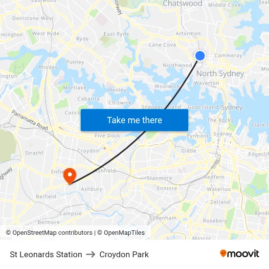 St Leonards Station to Croydon Park map