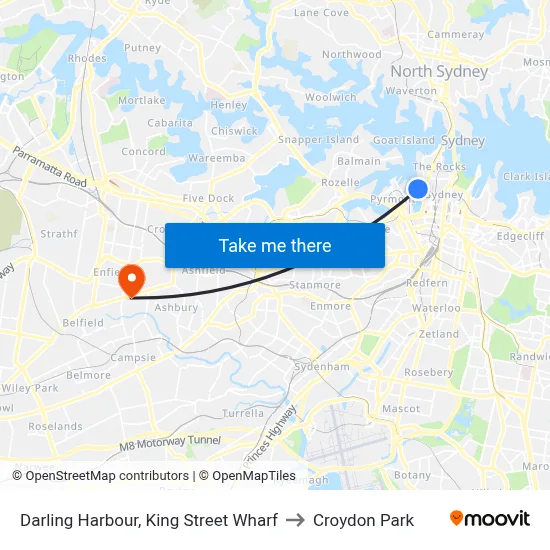 Darling Harbour, King Street Wharf to Croydon Park map