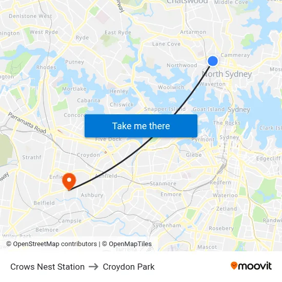 Crows Nest Station to Croydon Park map