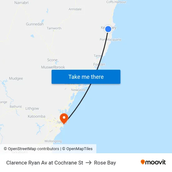 Clarence Ryan Av at Cochrane St to Rose Bay map