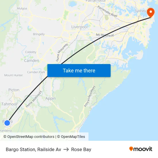 Bargo Station, Railside Av to Rose Bay map