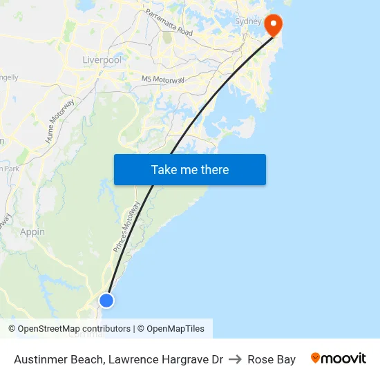 Austinmer Beach, Lawrence Hargrave Dr to Rose Bay map