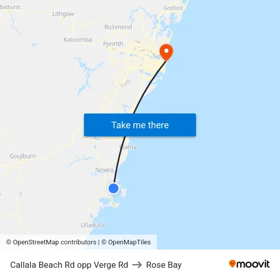 Callala Beach Rd opp Verge Rd to Rose Bay map