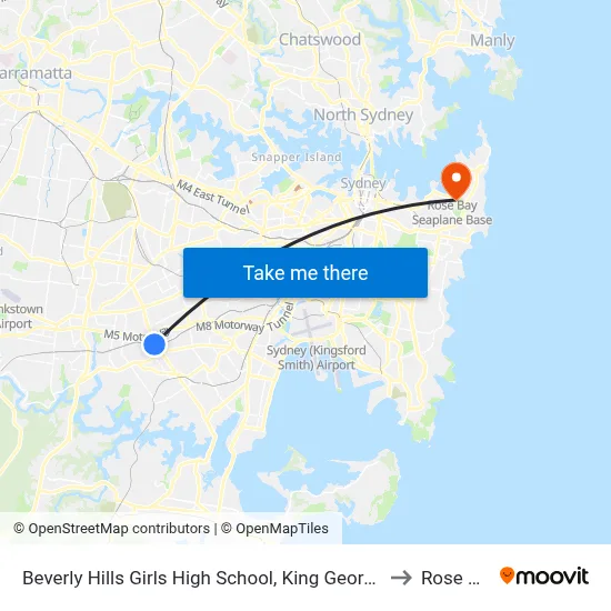 Beverly Hills Girls High School, King Georges Rd to Rose Bay map