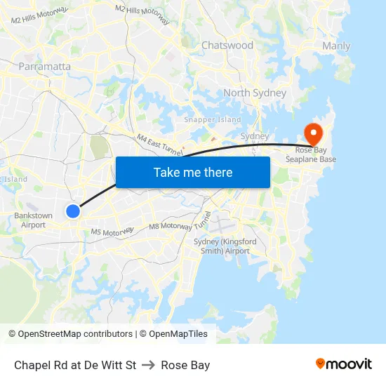 Chapel Rd at De Witt St to Rose Bay map