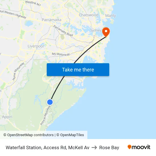 Waterfall Station, Access Rd, McKell Av to Rose Bay map