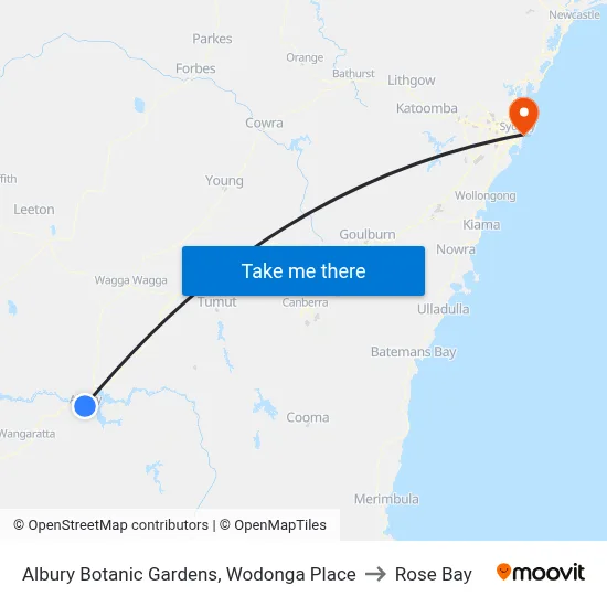 Albury Botanic Gardens, Wodonga Place to Rose Bay map
