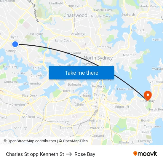 Charles St opp Kenneth St to Rose Bay map