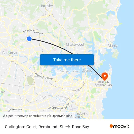 Carlingford Court, Rembrandt St to Rose Bay map