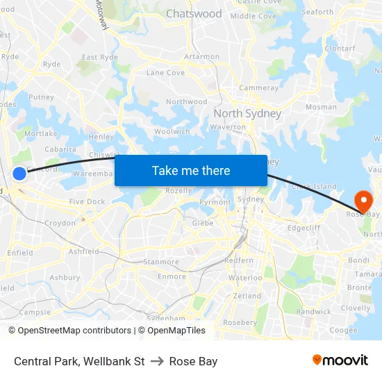 Central Park, Wellbank St to Rose Bay map