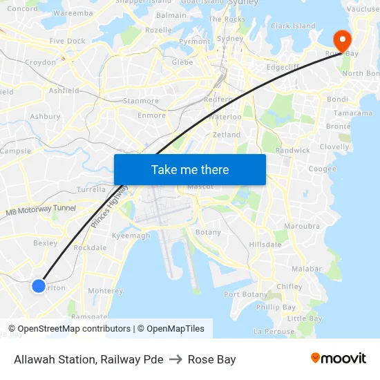 Allawah Station, Railway Pde to Rose Bay map