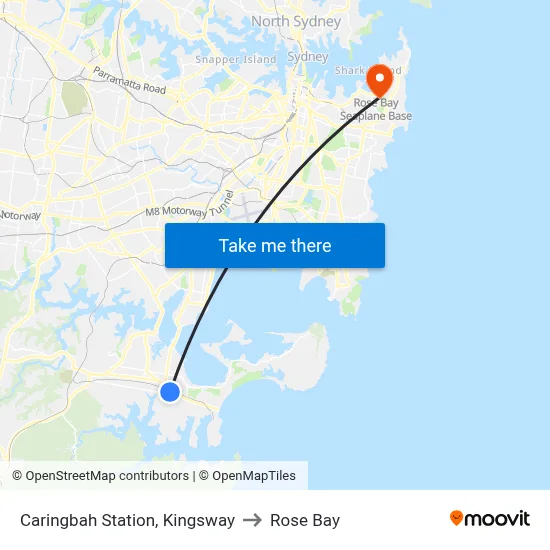 Caringbah Station, Kingsway to Rose Bay map