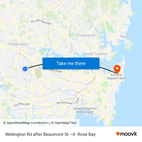 Wellington Rd after Beaumont St to Rose Bay map