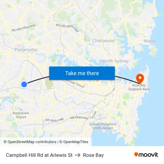 Campbell Hill Rd at Arlewis St to Rose Bay map