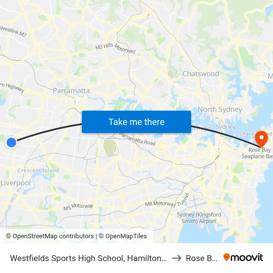 Westfields Sports High School, Hamilton Rd to Rose Bay map