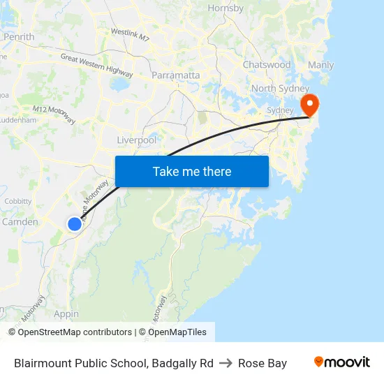 Blairmount Public School, Badgally Rd to Rose Bay map