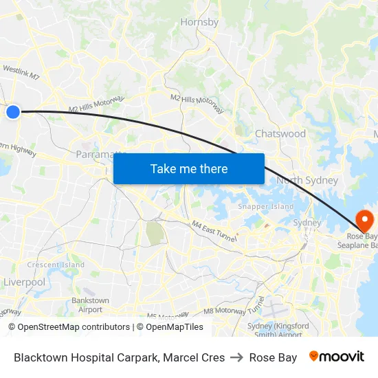 Blacktown Hospital Carpark, Marcel Cres to Rose Bay map