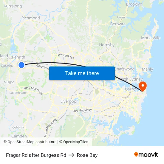 Fragar Rd after Burgess Rd to Rose Bay map