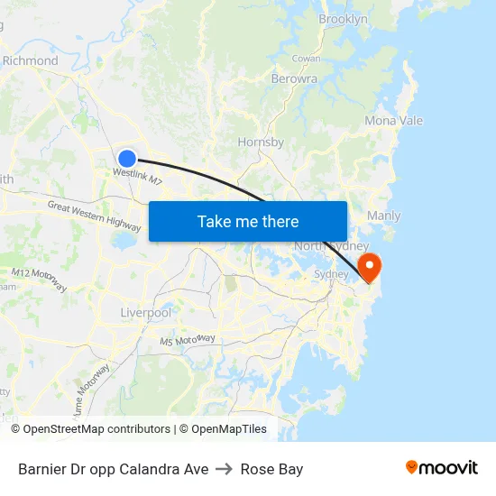 Barnier Dr opp Calandra Ave to Rose Bay map