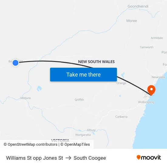 Williams St opp Jones St to South Coogee map