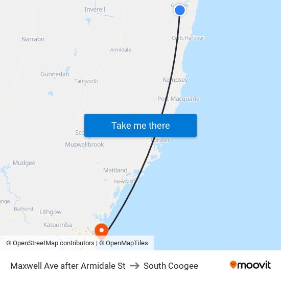 Maxwell Ave after Armidale St to South Coogee map