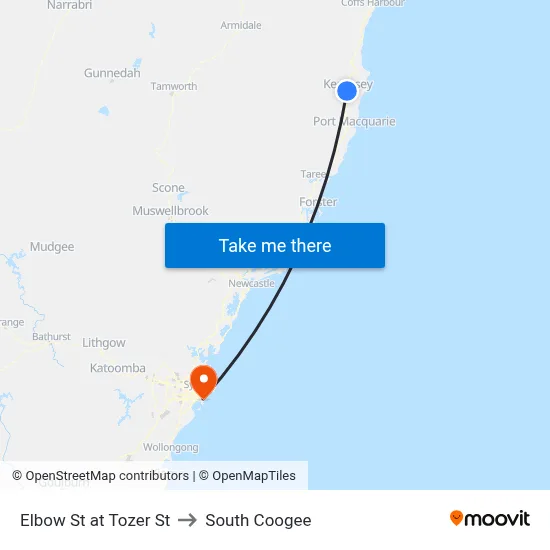 Elbow St at Tozer St to South Coogee map