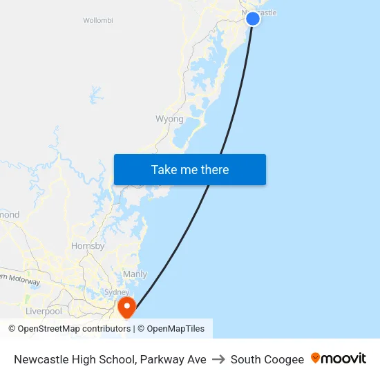 Newcastle High School, Parkway Ave to South Coogee map