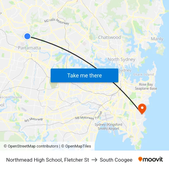 Northmead High School, Fletcher St to South Coogee map