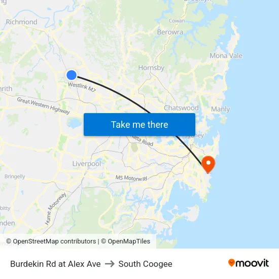 Burdekin Rd at Alex Ave to South Coogee map