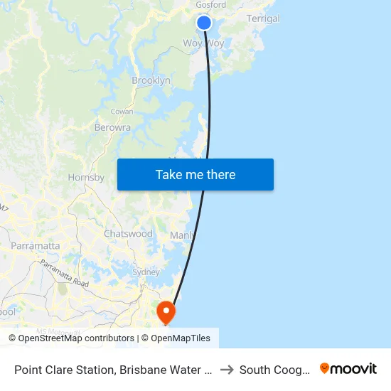 Point Clare Station, Brisbane Water Dr to South Coogee map